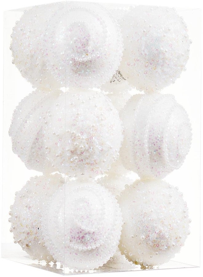 Munansli White Christmas Ball Ornaments, Christmas Ball Decorations Shatterproof Plastic Hanging Pearl Balls for Holiday Party(70mm/2.76", 12ct) - Image 1